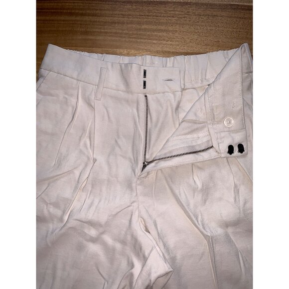 A New Day Womens Wide Leg Pleated Trousers w/ Pockets Cream Color Size 4 - Picture 3 of 13